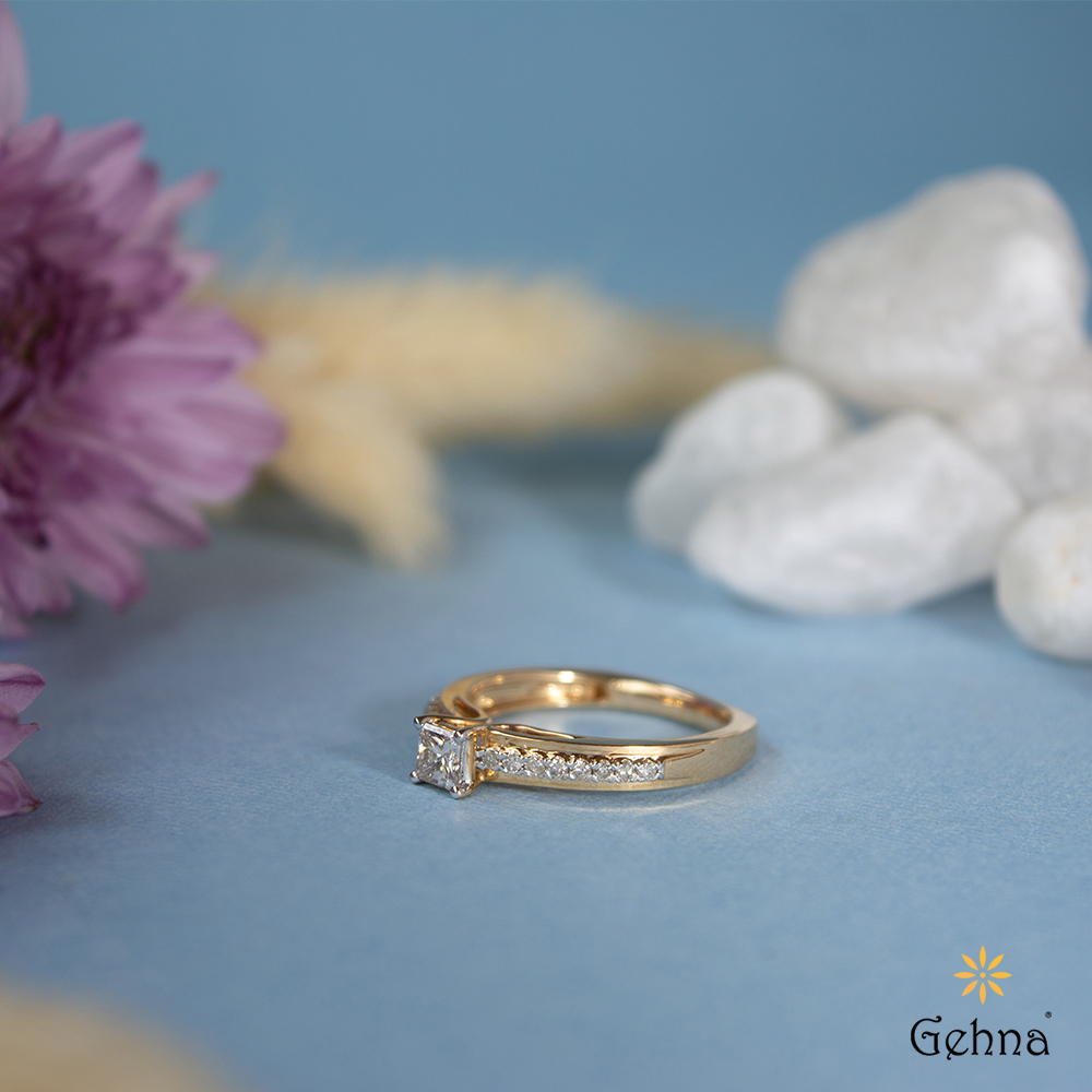 Shop Soulful Essence 18K Gold Princess-Cut Diamond Ring for Women - Main Image