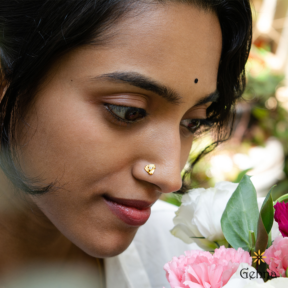 Ring Design Best Nose Ring For Round Face Bold Diamond 22K Gold