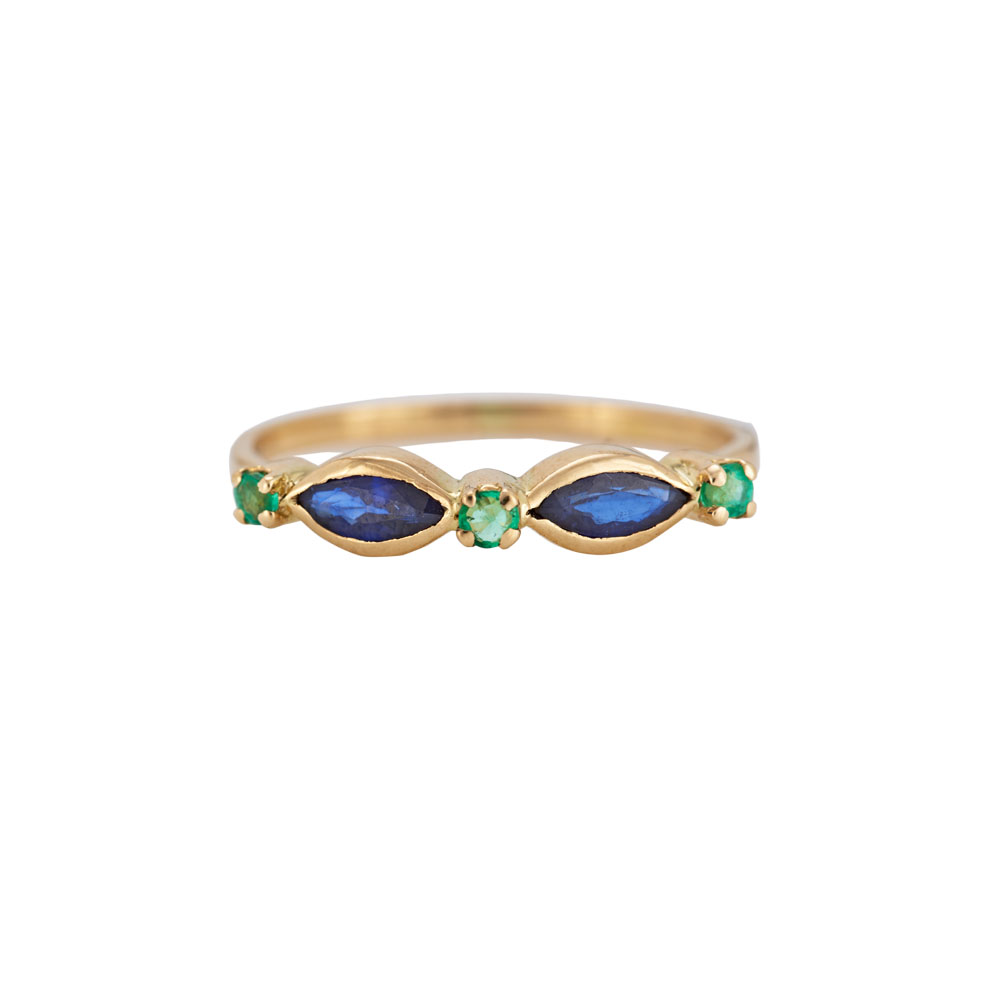 Heavenly Blue Sapphire Emerald, Rubies Diamond 18K Gold