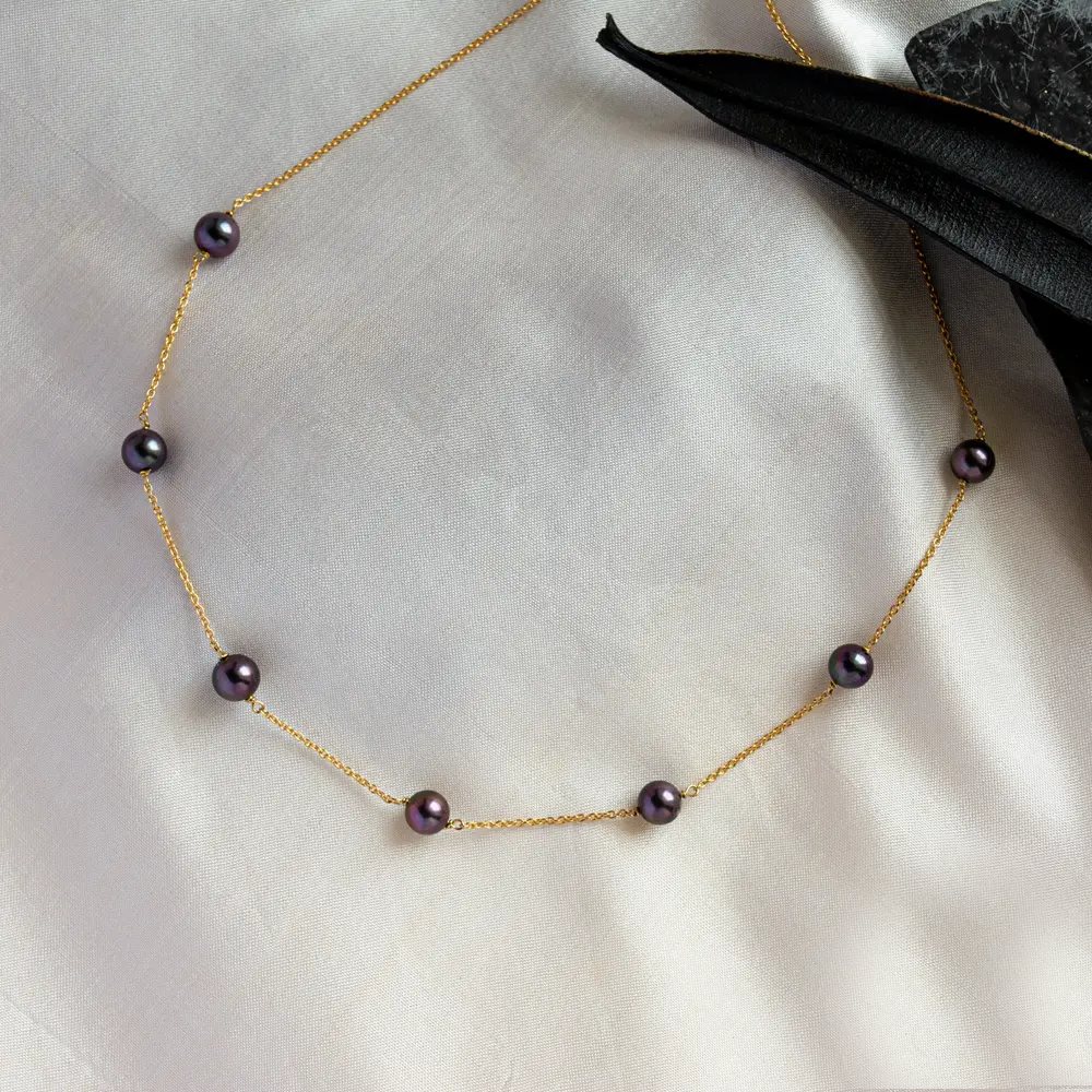 Shop True Elegance 18K Gold Tahitian Pearl Chain Online in India