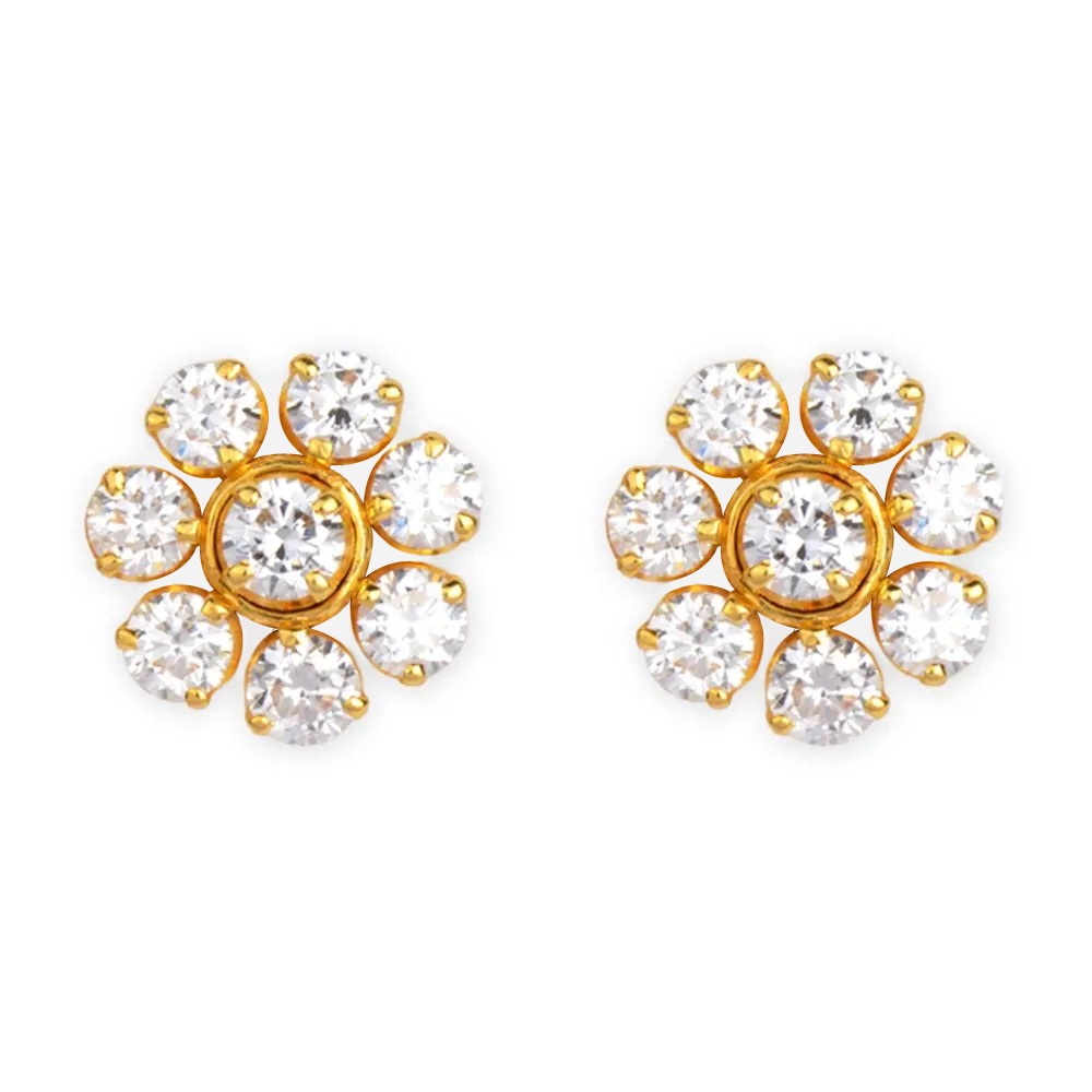 Diamond Stud 18K Gold Stud Earrings