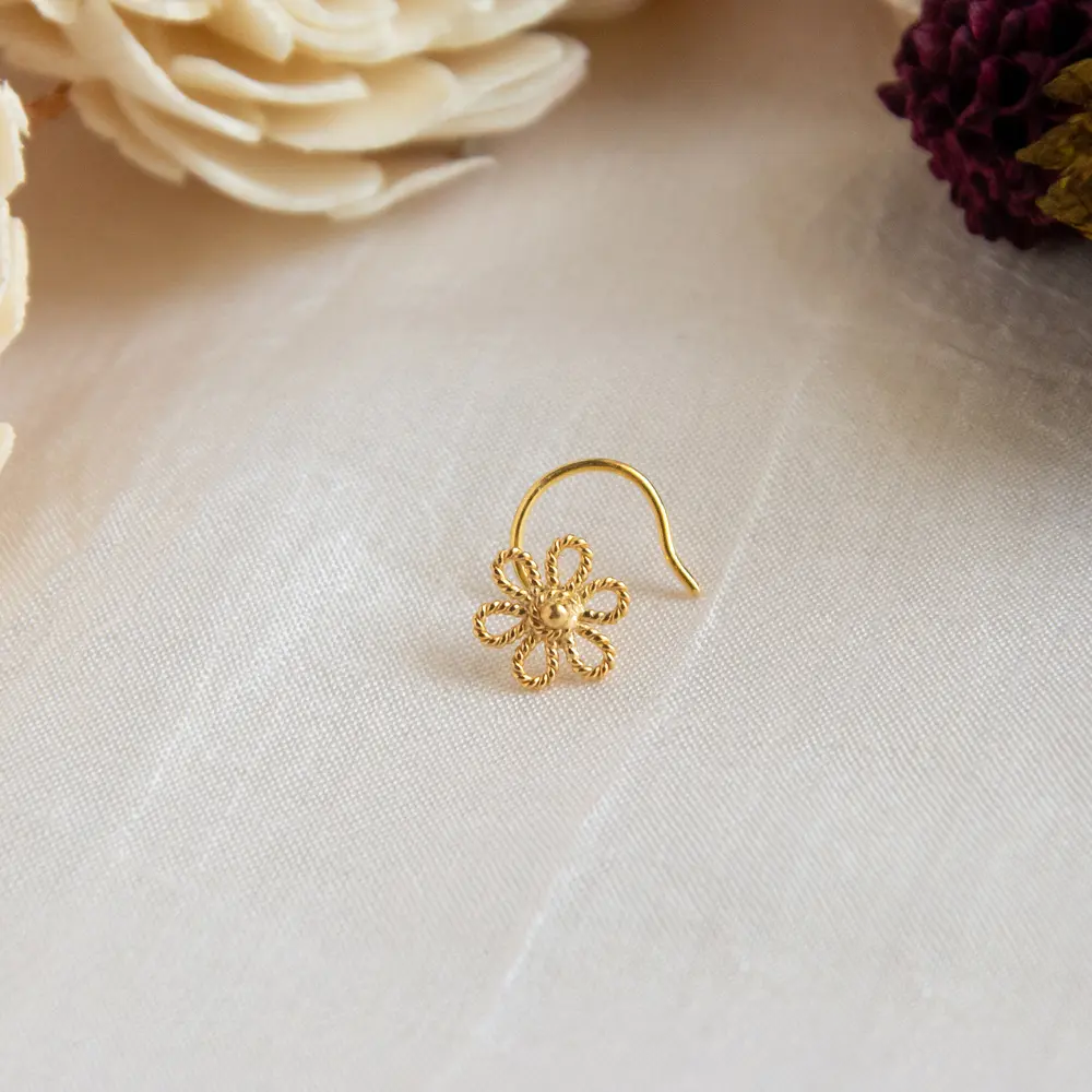 New Gold Nose Pin Design Mm 18k Gold Nose Pin India White Stone